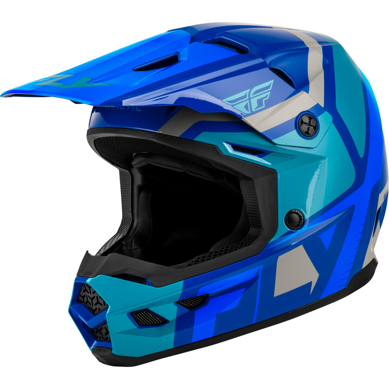 Casque enfant FLY RACING Kinetic Scrap - bleu/Light Blue/gris - Dr Rider