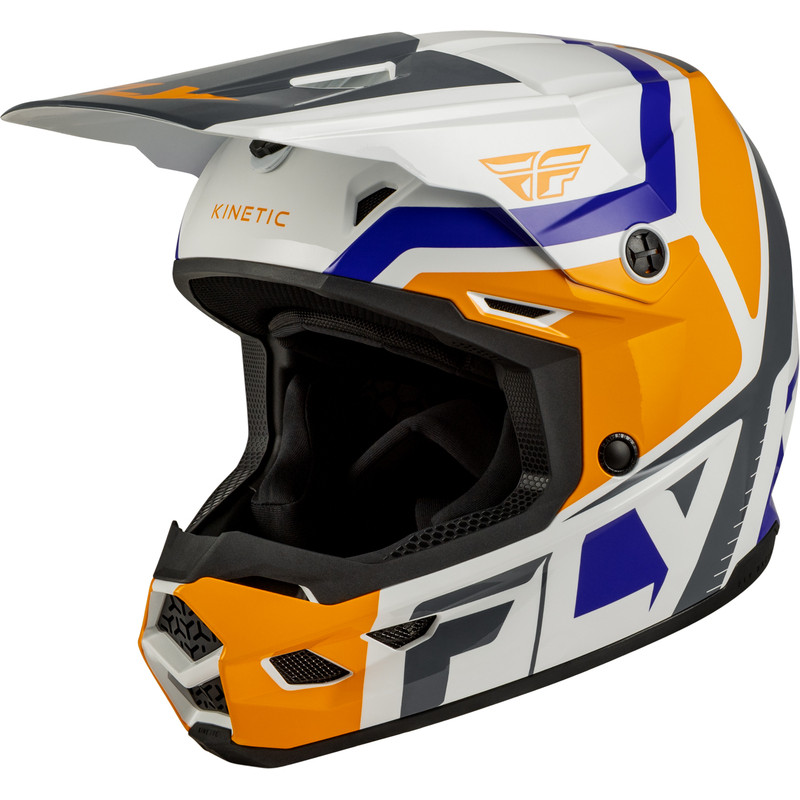 Casque enfant FLY RACING Kinetic Scrap - blanc/Orange/bleu/gris - Dr Rider