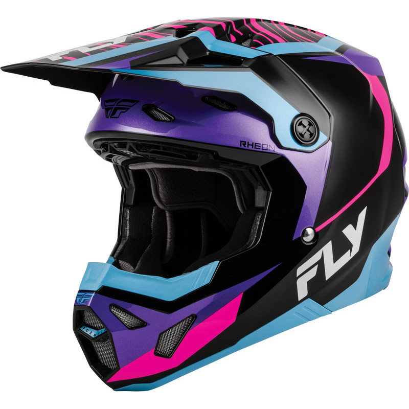 Casque enfant FLY RACING Formula CP Charge - noir/violet/rose/bleu - Dr Rider