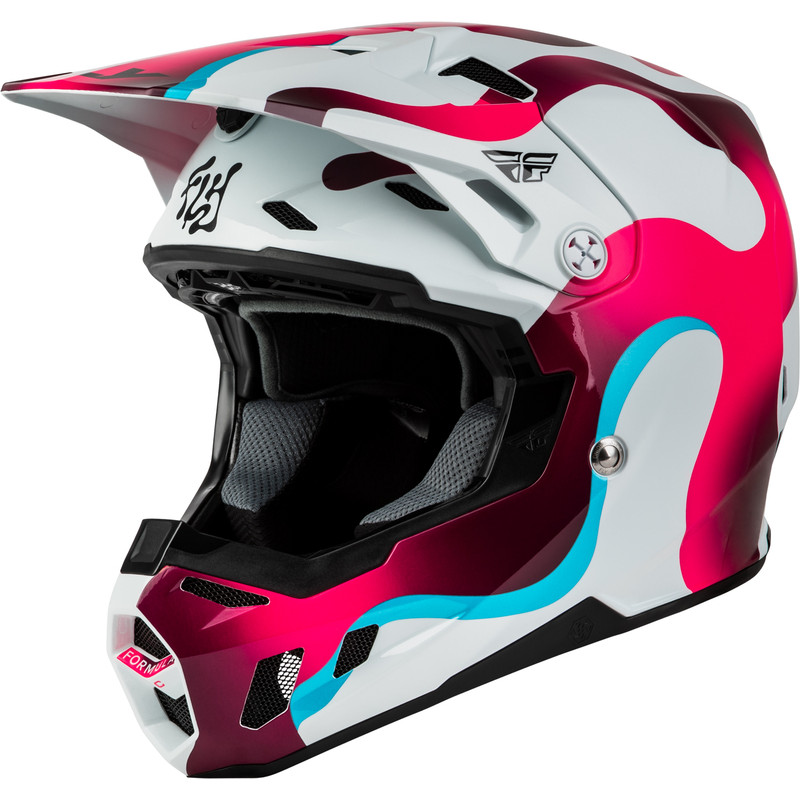 Casque FLY RACING Formula CC Vibe - blanc/rose/bleu - Dr Rider