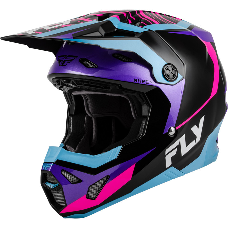 Casque FLY RACING Formula CP Charge - noir/violet/rose/bleu - Dr Rider
