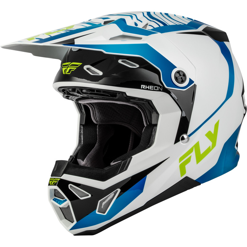 Casque FLY RACING Formula CP Charge - blanc/bleu/noir - Dr Rider