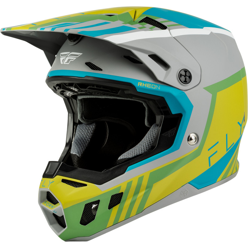Casque FLY RACING Formula CC Strike - gris mat/Green/Teal - Dr Rider