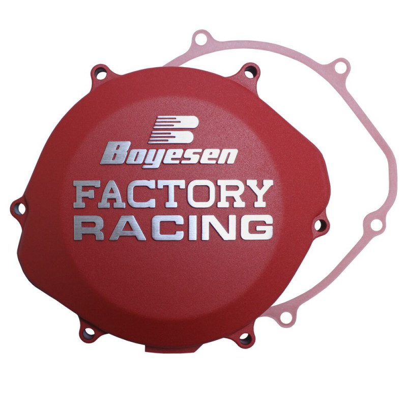 Couvercle d'embrayage Boyesen Factory Racing rouge - KTM 85 SX 2018-2024 / Husqvarna TC85 2018-2023 / GasGas MC85 2021-2024 - Dr