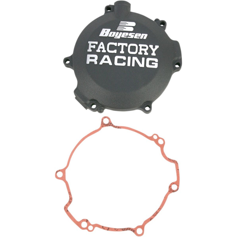Couvercle d'embrayage Boyesen Factory Racing noir - Kawasaki KX100 1998-2021 - Dr Rider