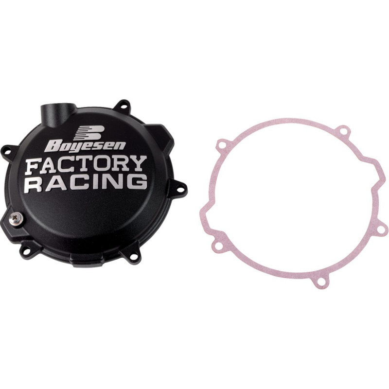 Couvercle d'embrayage Boyesen Factory Racing noir - KTM 125 SX/XC 2023-2026 / Husqvarna TC125 2023-2026 - Dr Rider