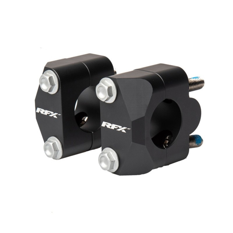 Pontets adaptateur de guidon RFX Race 22,2mm sup. 28,6mm (Noir) universel  Conversion en guidon surdimensionné.