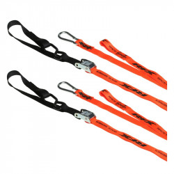 Sangles d'arrimage RFX Race Series avec boucle supplémentaire et clip mousqueton - orange/noir / orange/noir