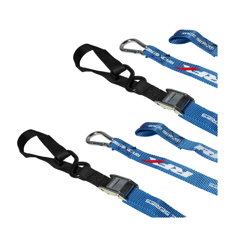 Sangles d'arrimage RFX Race Series avec boucle supplémentaire et clip mousqueton - bleu clair