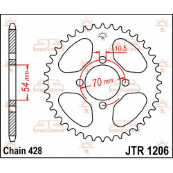 SPROCKET REAR 42T 428 - 12100402 - Dr Rider