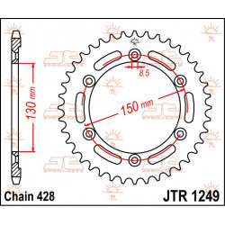 SPROCKET REAR 51T 428 - 12100403 - Dr Rider