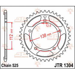 SPROCKET REAR 44T 525 - 12100405 - Dr Rider