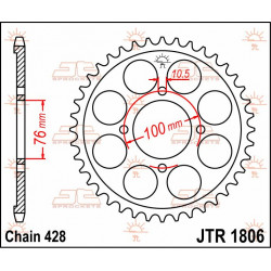 SPROCKET REAR 56T 428 - 12100417 - Dr Rider