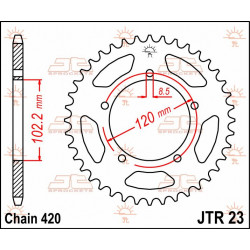 SPROCKET REAR 47T 420 - 12100421 - Dr Rider
