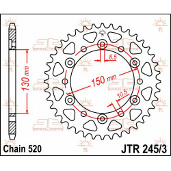 SPROCKET REAR 47T 520 - 12100427 - Dr Rider