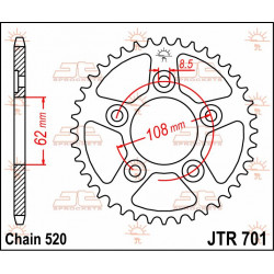 SPROCKET REAR 43T 520 - 12100465 - Dr Rider