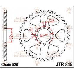 SPROCKET REAR 40T 520 - 12100488 - Dr Rider