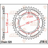 SPROCKET REAR 44T 520 - 12100721 - Dr Rider