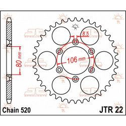 SPROCKET REAR 45T 520 - 12100730 - Dr Rider