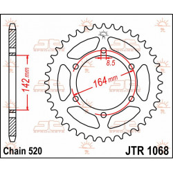 SPROCKET REAR 46T 520 - 12100733 - Dr Rider