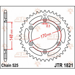 SPROCKET REAR 47T 525 - 12100742 - Dr Rider