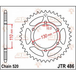 SPROCKET REAR 47T 520 - 12100745 - Dr Rider