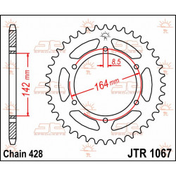 SPROCKET REAR 52T 428 - 12100766 - Dr Rider