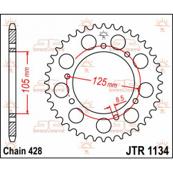 SPROCKET REAR 54T 428 - 12100773 - Dr Rider