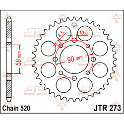 SPROCKET REAR 45T 520 - 12101067 - Dr Rider