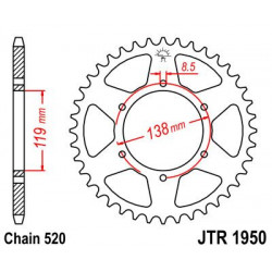 REAR SPROCKET 48T 520 - 12101338 - Dr Rider