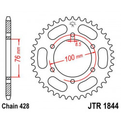 SPROCKET REAR 44T 428 - 12101360 - Dr Rider