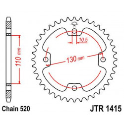 SPROCKET REAR 36T 520 - 12101431 - Dr Rider