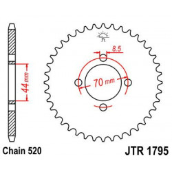 SPROCKET REAR 24T 520 - 12101435 - Dr Rider