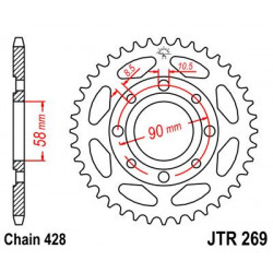 SPROCKET REAR 52T 428 - 12101551 - Dr Rider