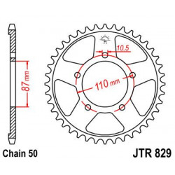 SPROCKET REAR 45T 530 BLK - 12101694 - Dr Rider