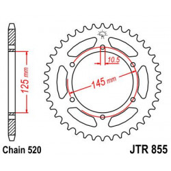 SPROCKET REAR 45T 520 BLK - 12101701 - Dr Rider