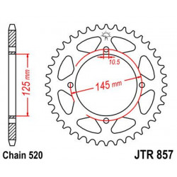 SPROCKET REAR 45T 520 BLK - 12101703 - Dr Rider