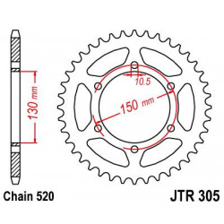 SPROCKET REAR 46T 520 - 12101803 - Dr Rider