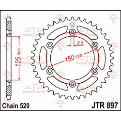 SPROCKET REAR 53T 520 - 12101814 - Dr Rider