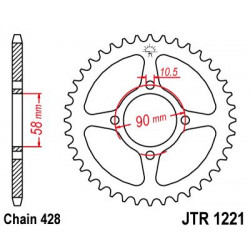 SPROCKET REAR 45T 428 - 12101852 - Dr Rider