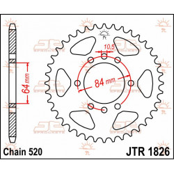 SPROCKET REAR 37T 520 - 12101853 - Dr Rider
