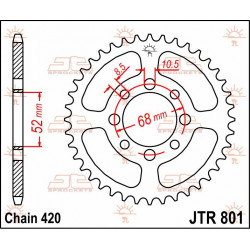SPROCKET REAR 44T 420 - 12101861 - Dr Rider