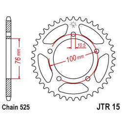 SPROCKET REAR 525 42T - 12102526 - Dr Rider