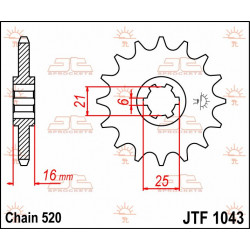 SPROCKET FRONT 14T 520 - 12120530 - Dr Rider