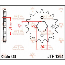 SPROCKET FRONT 17T 428 - 12120545 - Dr Rider