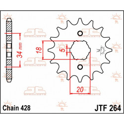 SPROCKET FRONT 15T 428 - 12120561 - Dr Rider