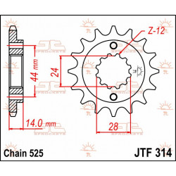 SPROCKET FRONT 16T 525 - 12120570 - Dr Rider