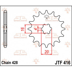 SPROCKET FRONT 14T 428 - 12120583 - Dr Rider