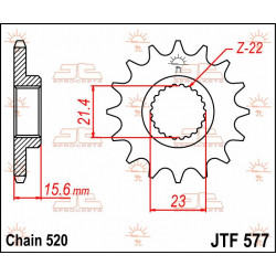 SPROCKET FRONT 14T 520 - 12120598 - Dr Rider