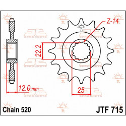 SPROCKET FRONT 12T 520 - 12120604 - Dr Rider